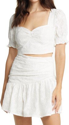 Kirah Embroidered Cotton Crop Top