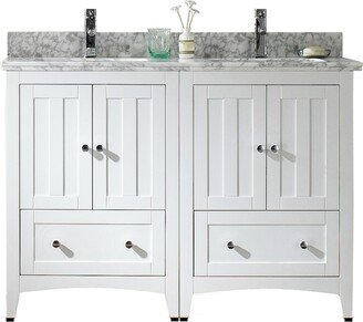 47.5-in. W x 18-in. D Plywood-Veneer Vanity Set In White-AA