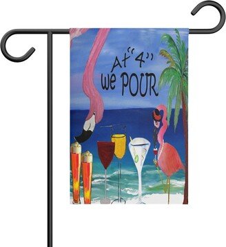 Flamingo Bar At 4 We Pour Beach Tropical Home Outdoor Garden Flag. Outdoor Flamingo Flag With My Art.flamingo Gift Yard Decor