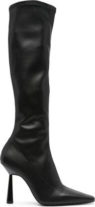 Pointed-Toe 115mm Leather Boots