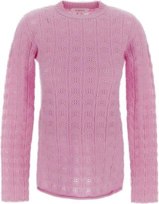 Jacquard Long Sleeved Crewneck Sweater