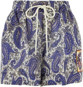 Paisley Print Drawstring Shorts