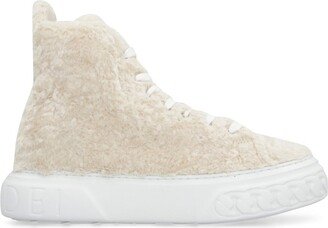 Off Road Faux Fur High-Top Sneakers