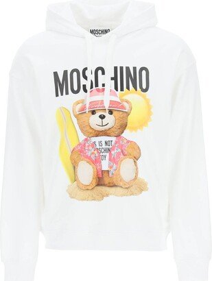 Teddy Bear Printed Drawstring Hoodie