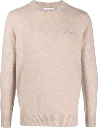 Logo-Embroidered Wool Jumper