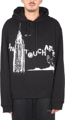 Uh Nom Uh Nit Ih Nom Uh Nit Logo-Printed Drawstring Hoodie