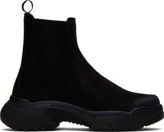 Black Faux-Suede Chelsea Boots