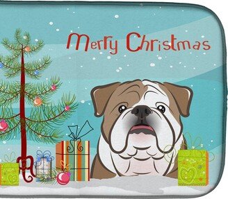 14 in x 21 in Christmas Tree and English Bulldog Dish Drying Mat