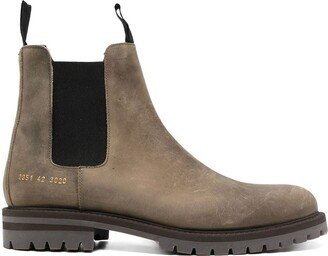 ridged leather Chelsea boots