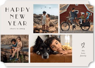 New Year's Cards: Simple Photo Frames New Year's Card, Grey, 5X7, New Year, Matte, Signature Smooth Cardstock, Ticket