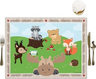 Big Dot of Happiness Woodland Creatures - Party Table Decorations - Baby Shower or Birthday Party Placemats - Set of 16