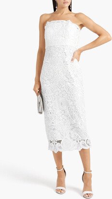 Strapless guipure lace midi dress-AA