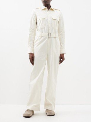 Belted Cotton-blend Jumpsuit