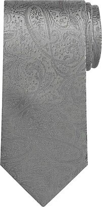 Pronto Uomo Men's Narrow Tie Tonal Paisley Silver