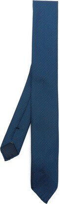 Polka Dot-Embroidered Pointed-Tip Tie