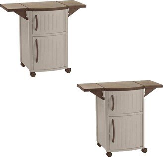 New Portable Outdoor Patio Prep Serving Station Table & Cabinet