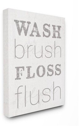 Wash Brush Floss Flush Gray and White Distressed Rustic Look Typography, 30 L x 40 H