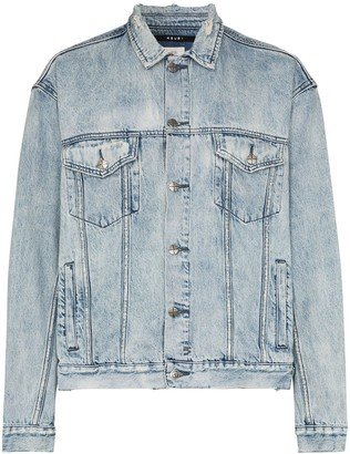 Acid-Wash Distressed Denim Jacket