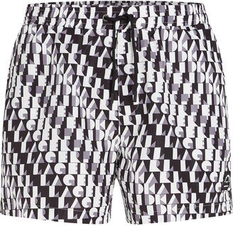 Abstract-Print Swim Shorts-AD