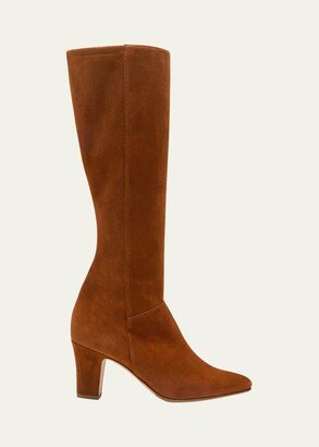 Pitana Suede Block-Heel Knee Boots-AC