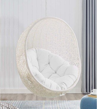 Balmoral Outdoor White Rattan with White Cushioned Hanging Swing Chair