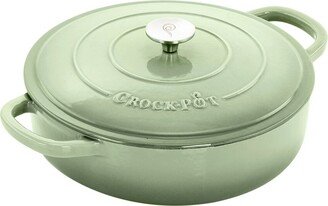 Crockpot Artisan 5Qt Enameled Cast Iron Braiser Pan With Self Basting Lid