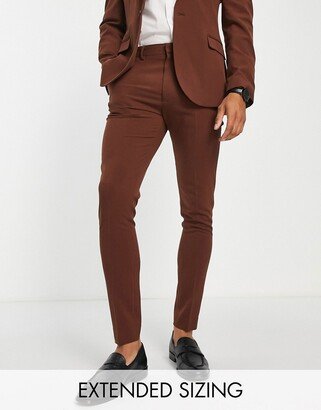 super skinny suit pants in brown-AA