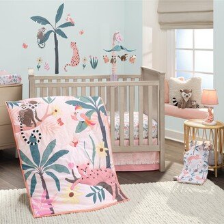 Enchanted Safari Leopard/Lemur Jungle 3-Piece Baby Crib Bedding Set