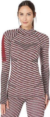 Knit Long Sleeve HG1229 (Collegiate Burgundy/Black/White) Women's Clothing