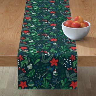 Table Runners: Merry Christmas Botanical - Red & Green Table Runner, 72X16, Green