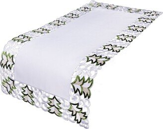 Tannenbaum Embroidered Cutwork Table Runner, 34