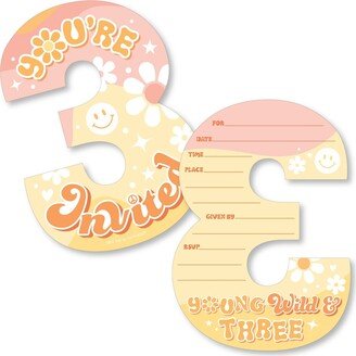 Big Dot Of Happiness Young, Wild & Three Shaped Fill-In Invitations Hippie Cards with Envelopes 12 Ct