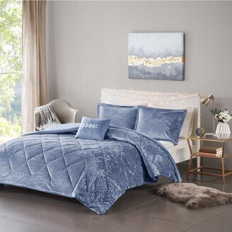 Gracie Mills Intelligent Design Felicia Duvet Set, Blue - Twin Xl