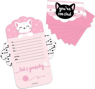 Big Dot Of Happiness Purr-fect Kitty Cat Fill-In Cards Kitten Meow Party Fold & Send Invitations 8 Ct