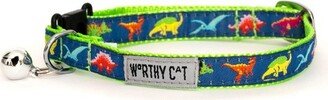 The Worthy Dog Dino Breakaway Adjustable Cat Collar - Navy - One Size