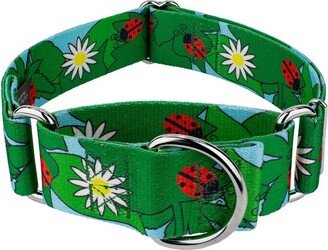 Country Brook Petz 1 1/2 Inch Ladybug Picnic Martingale Dog Collar (Large)