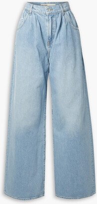 Chloe pleated high-rise wide-leg jeans
