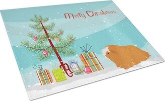 CK4443LCB Peruvian Guinea Pig Merry Christmas Glass Cutting Board