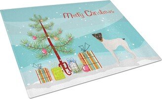 CK3464LCB Japanese Terrier Christmas Tree Glass Cutting Board