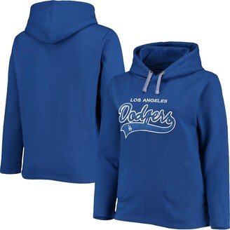 Women's Soft as a Grape Royal Los Angeles Dodgers Plus Size Side Split Pullover Hoodie