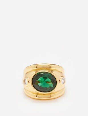 Crystal & 24kt Gold-plated Ring