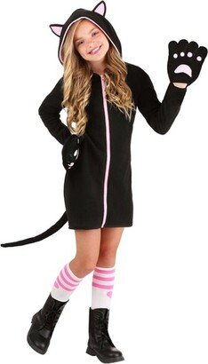 HalloweenCostumes.com Large Girl Midnight Kitty Kid's Costume, Black/Pink