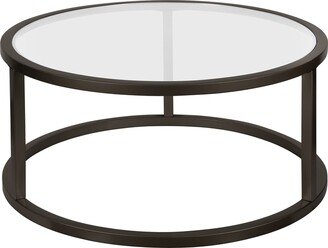 35 Black Glass Round Coffee Table - 35