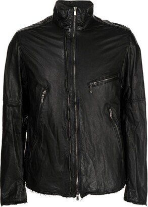 Pocket-Detail Leather Jacket