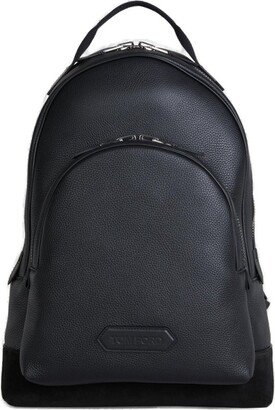 Logo Patch Zipped Backpack-AA