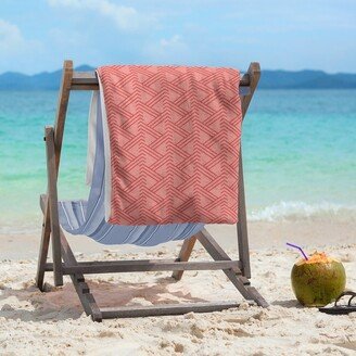 Monochrome Zig Zag Pattern Beach Towel - 36 x 72