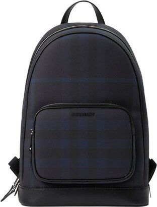 Leather-Trim Check Backpack