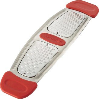 Stainless Steel Multi-Grater with Silicone Handles, Red