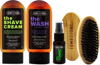 Tombstone For Men The Handsome Beard Care Kit - The Shave Cream, The Wash, The Tonic, & The Beard Brush-AA