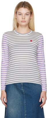 Gray & Purple Striped T-Shirt